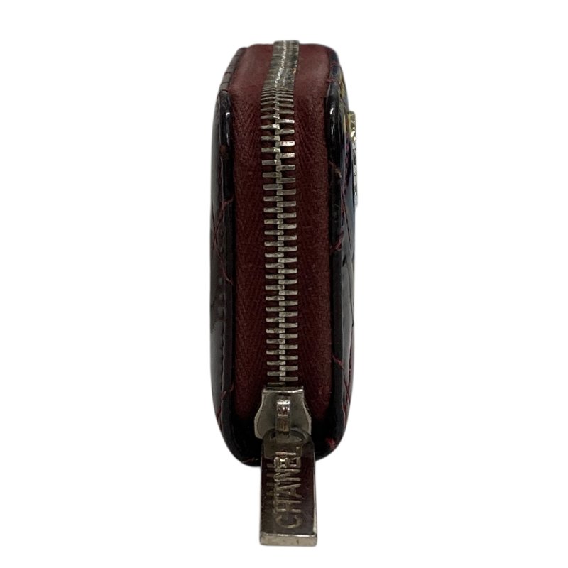 CHANEL 拉鍊卡包 紅色 漆皮-3