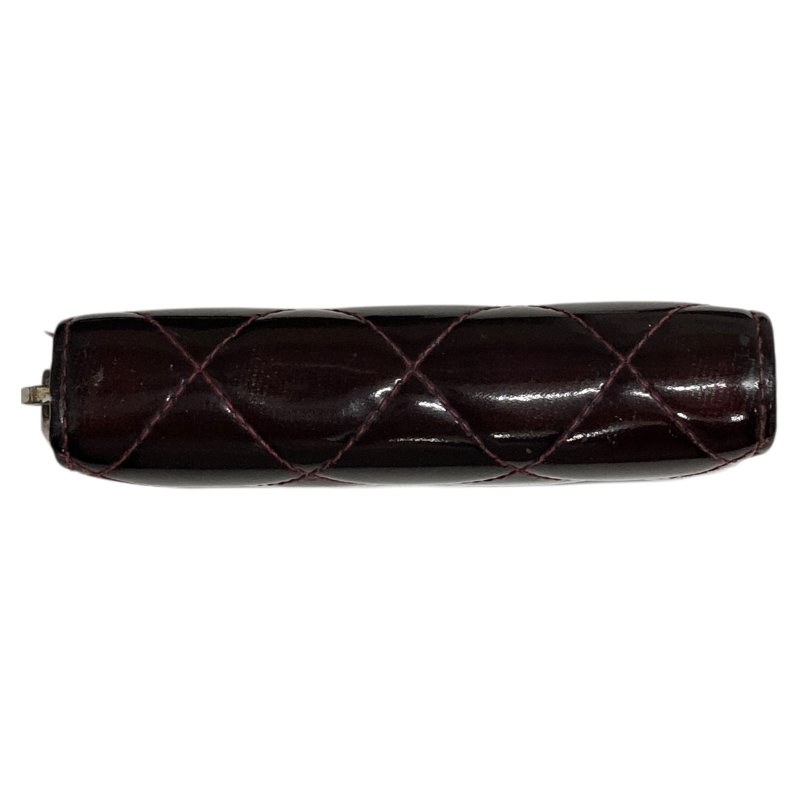 CHANEL 拉鍊卡包 紅色 漆皮-5