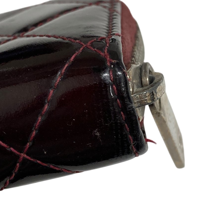 CHANEL 拉鍊卡包 紅色 漆皮-7