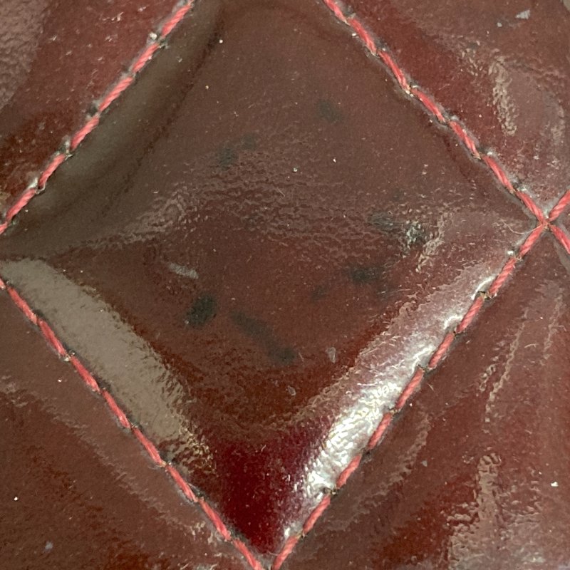 CHANEL 拉鍊卡包 紅色 漆皮-10