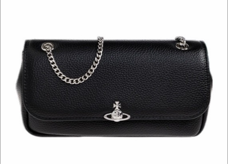vivienne westwood 西太后logo鏈條皮質肩背斜背包-5