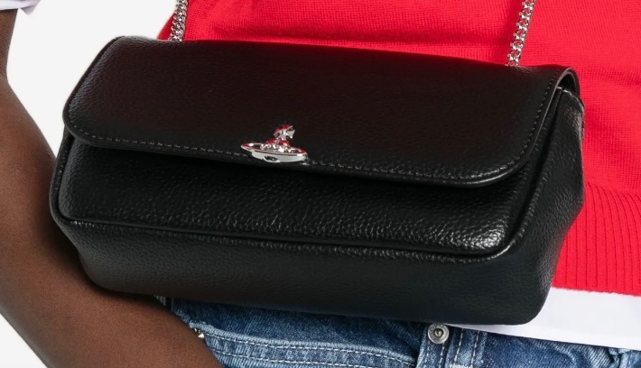 vivienne westwood 西太后logo鏈條皮質肩背斜背包-7