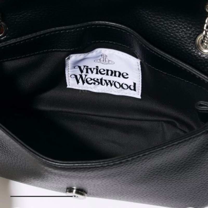 vivienne westwood 西太后logo鏈條皮質肩背斜背包-8