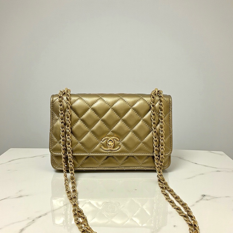 莉亞精品♡Chanel won季節限量金色 二手美包-0