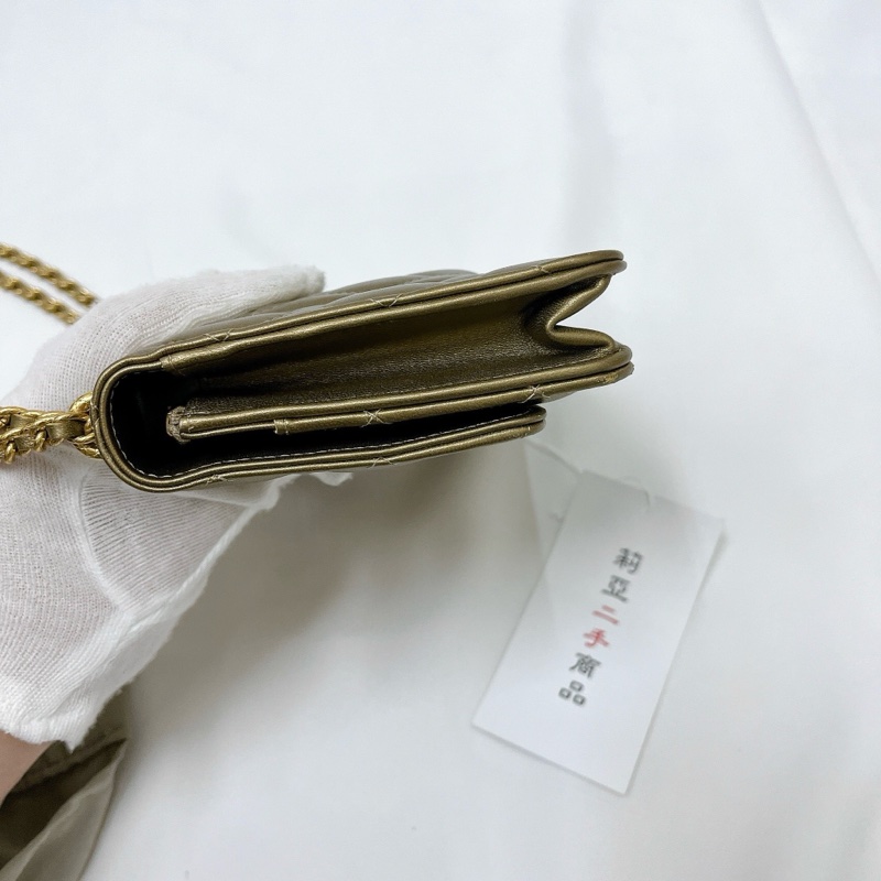 莉亞精品♡Chanel won季節限量金色 二手美包-12