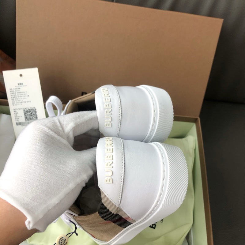 Burberry 經典格紋小白鞋，35碼，-3