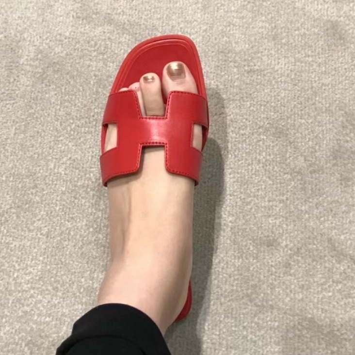 僅試穿 Hermès愛馬仕 珊瑚紅H拖鞋，38碼 無附件-7