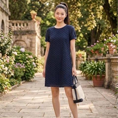 BURBERRY 藍標  蕾絲拉鍊洋裝