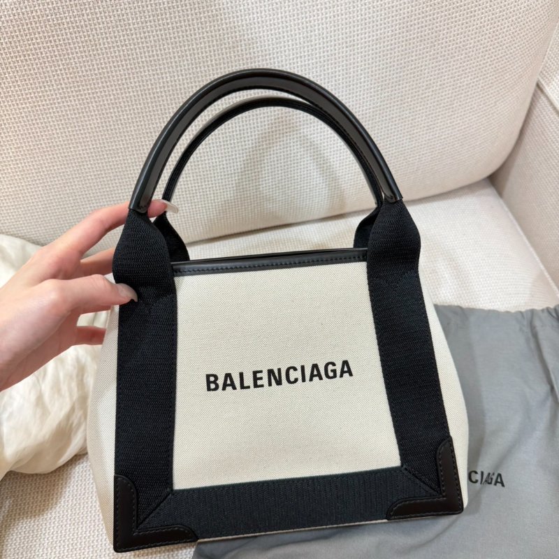 BALENCIAGA Navy Cabas 帆布手提包 99新配件塵袋購證吊牌子包-1