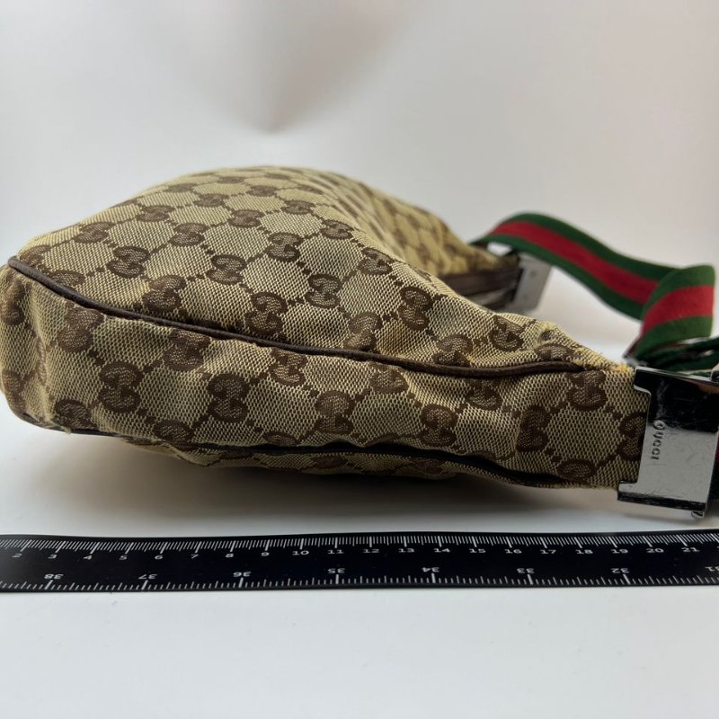 Gucci 經典雙 G 帆布月牙形斜挎包-2