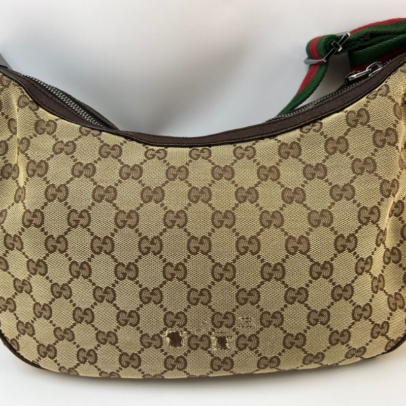 Gucci 經典雙 G 帆布月牙形斜挎包-7