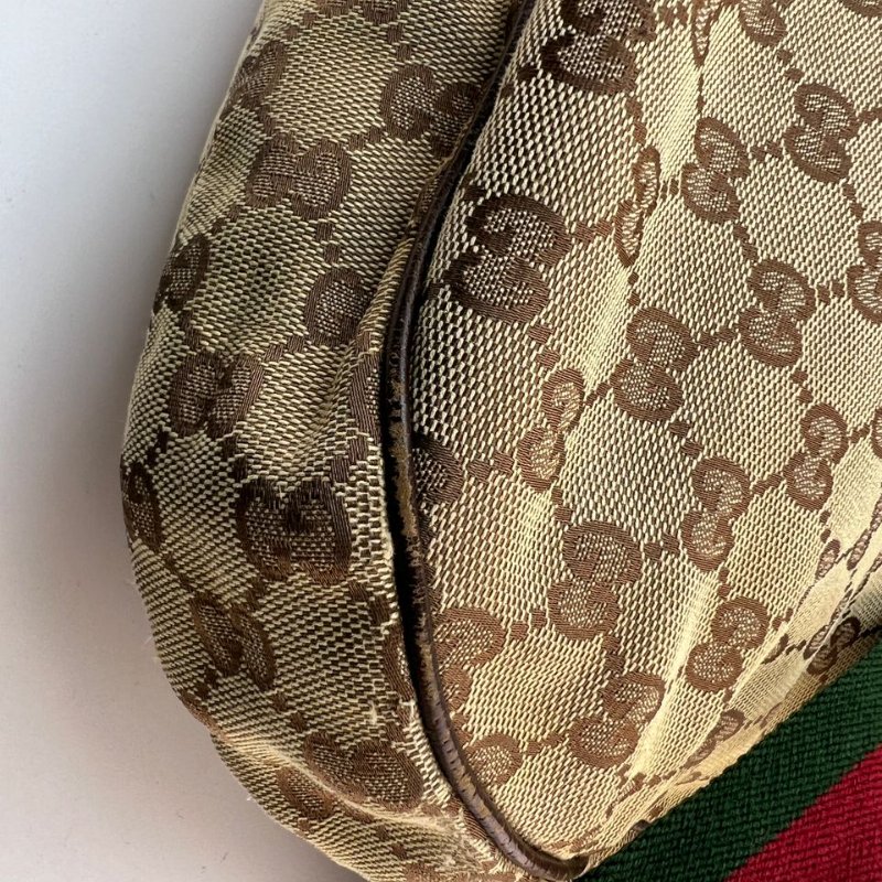 Gucci 經典雙 G 帆布月牙形斜挎包-8