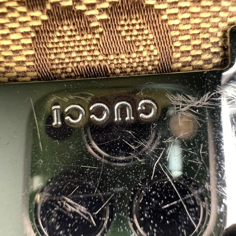 Gucci 經典雙 G 帆布月牙形斜挎包-16