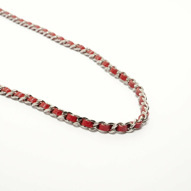 香奈兒 (Chanel) 魚子醬皮革鏈條皮夾絎縫肩背包 紅色-11