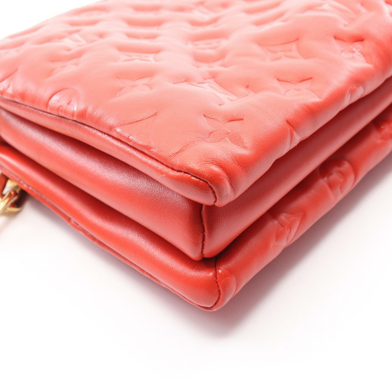 路易威登 Coussin PM 鏈條肩背包 M57792 Monogram 壓花 Rouge 二手-5