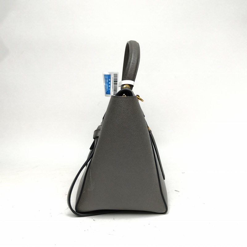 CELINE Belt鯰魚包Mini28灰色牛皮金扣-1