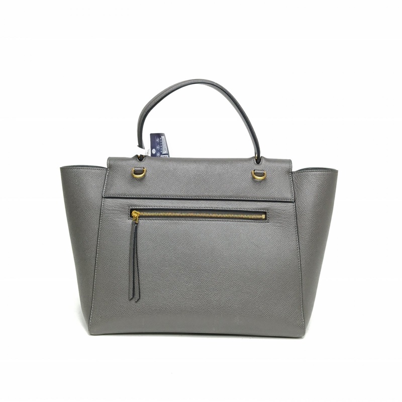 CELINE Belt鯰魚包Mini28灰色牛皮金扣-2