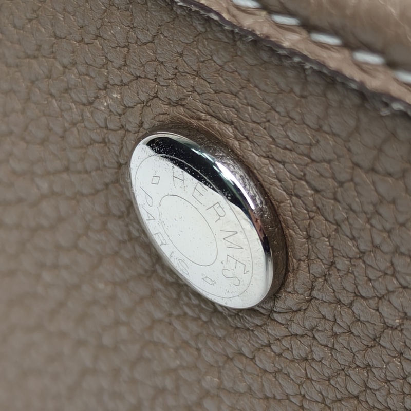 HERMES GardenParty花園包36大象灰NEGONA皮T刻銀扣-4