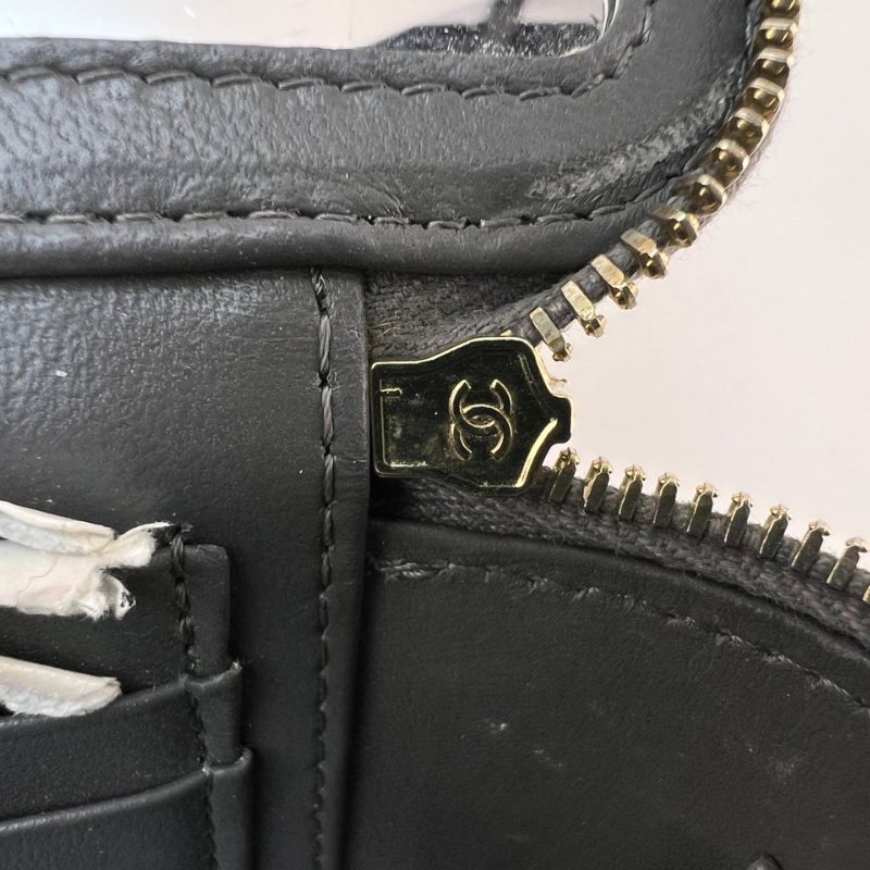 Chanel 灰色菱格紋手提長盒子-16