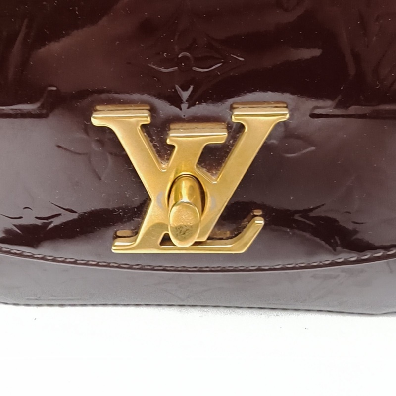 LOUIS VUITTON 車厘子紅漆皮金扣2016斜挎包馬鞍包-4