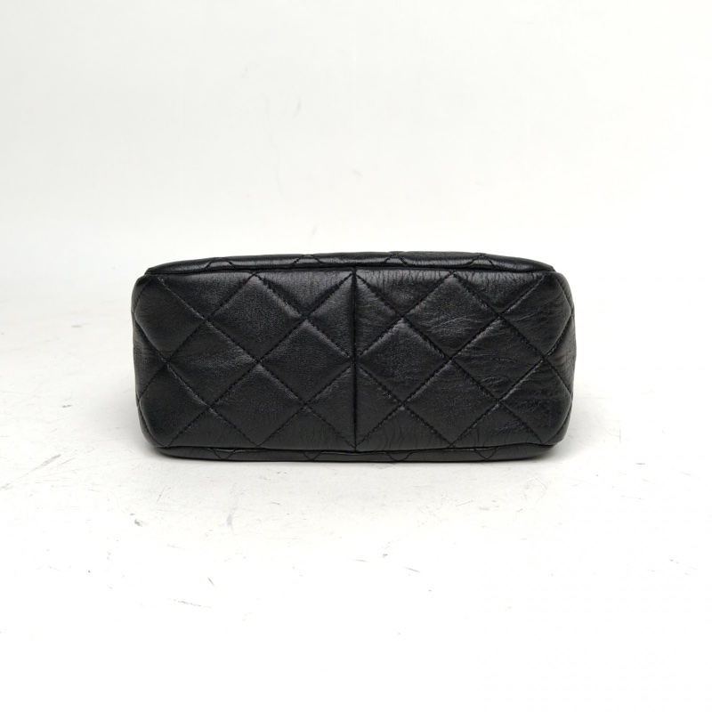 CHANEL 皮穿鏈粗金屬鏈單肩斜挎嬉皮包牛皮晶片開金扣-3