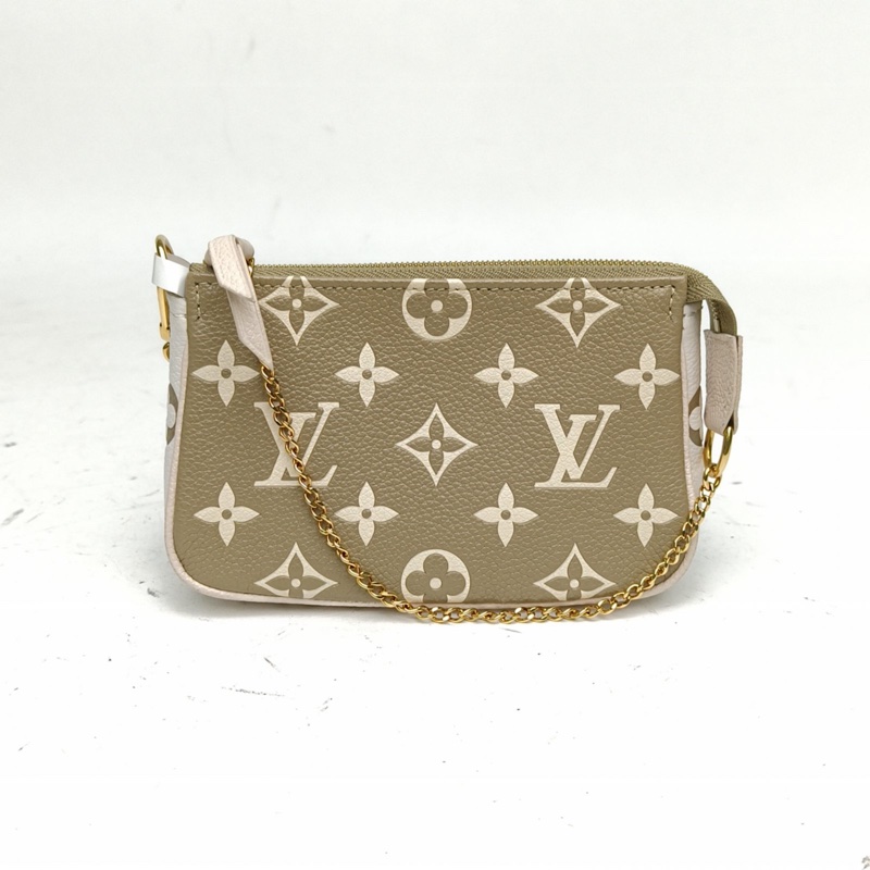 LOUIS VUITTON Pochette小麻將包拼色牛皮晶片-2
