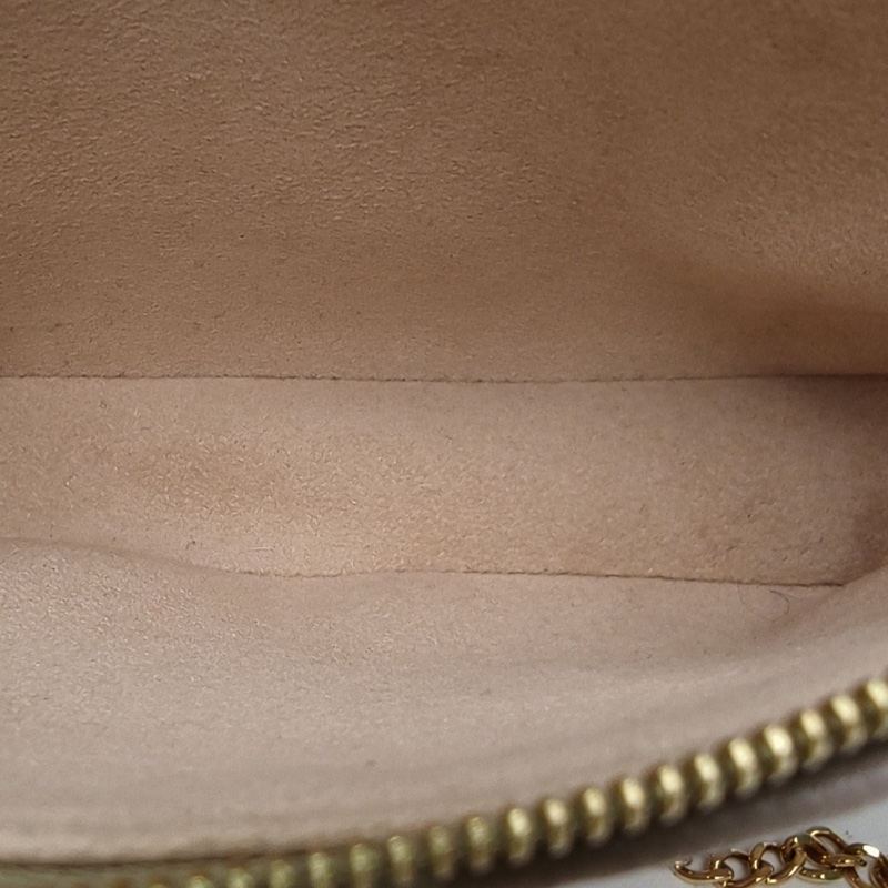 LOUIS VUITTON Pochette小麻將包拼色牛皮晶片-4