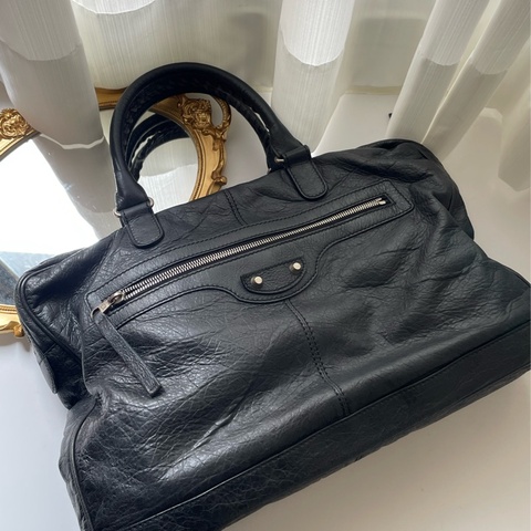 ▪️富貴選物FUGUEI▪️Balenciaga 黑銀機車包手提公事包
