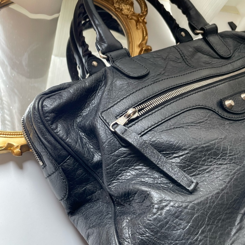 ▪️富貴選物FUGUEI▪️Balenciaga 黑銀機車包手提公事包-1