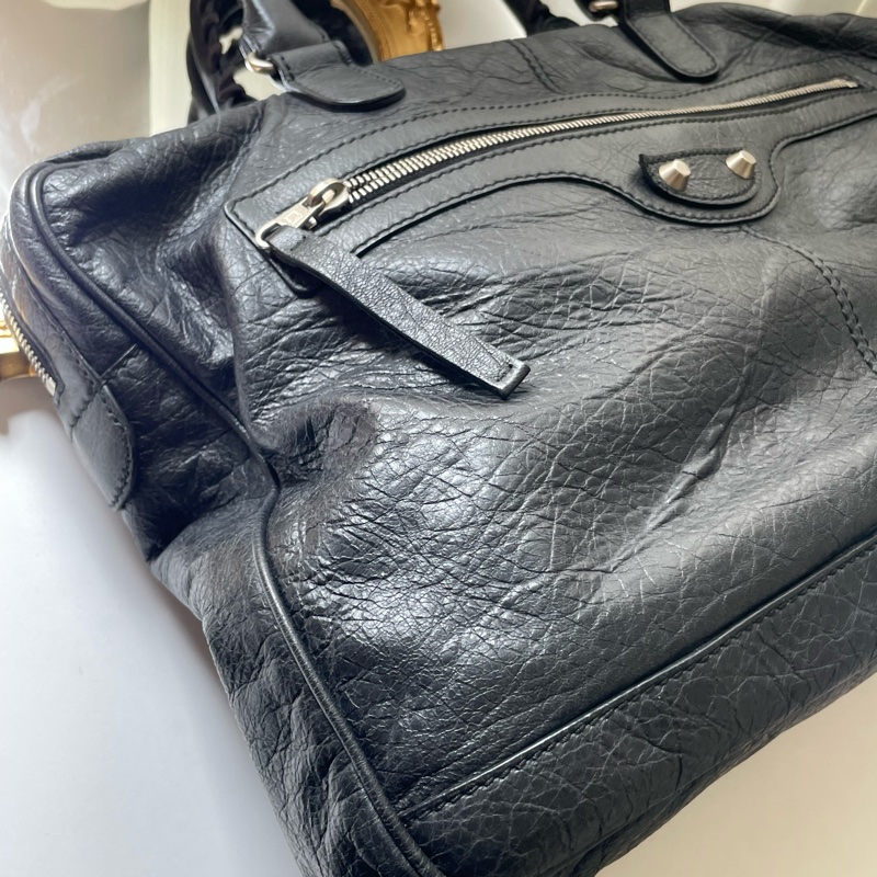 ▪️富貴選物FUGUEI▪️Balenciaga 黑銀機車包手提公事包-2