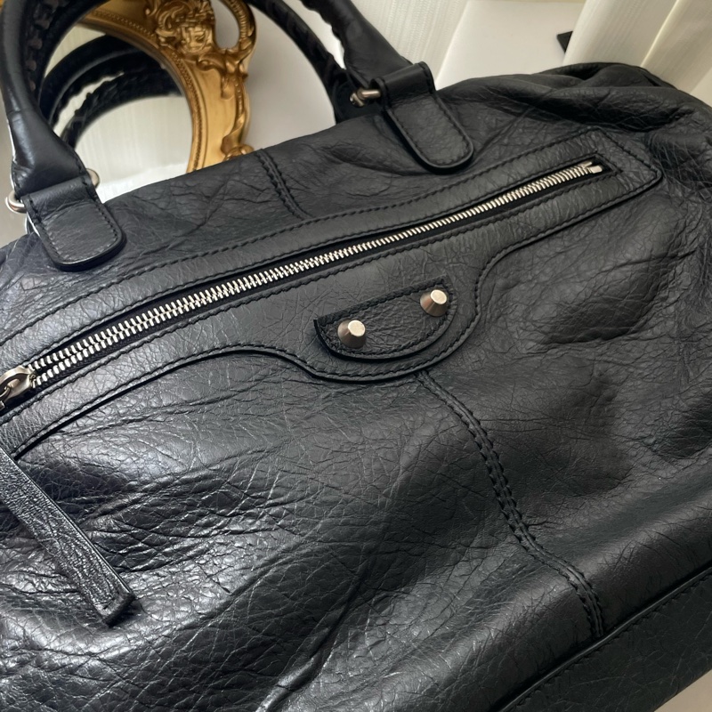 ▪️富貴選物FUGUEI▪️Balenciaga 黑銀機車包手提公事包-3