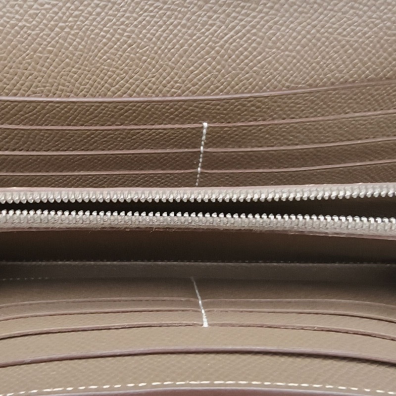 HERMES Kelly長款錢包18大象灰Epsom皮X刻銀扣-5