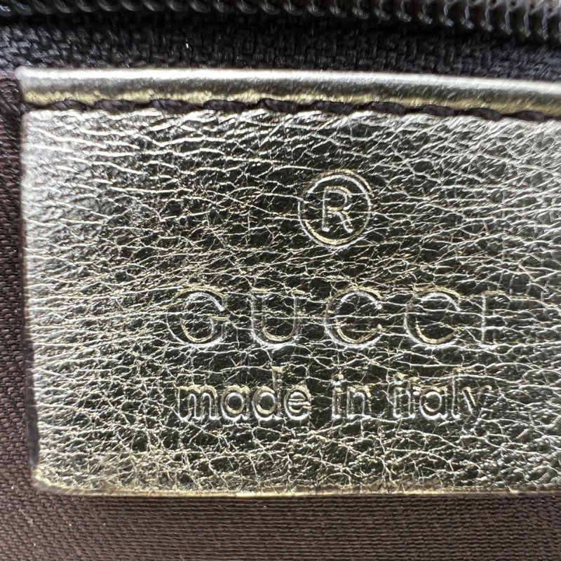 Gucci 經典雙 G 老花帆布配皮手提包-3