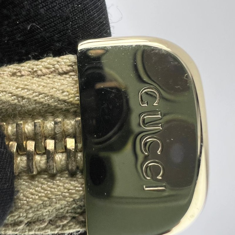Gucci 經典雙 G 老花帆布配皮手提包-18