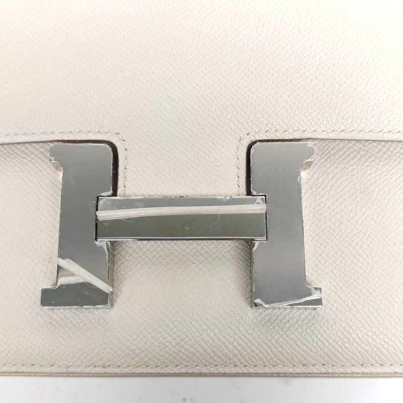 HERMES Constance康康2410奶昔白Epsom皮X刻銀扣-4