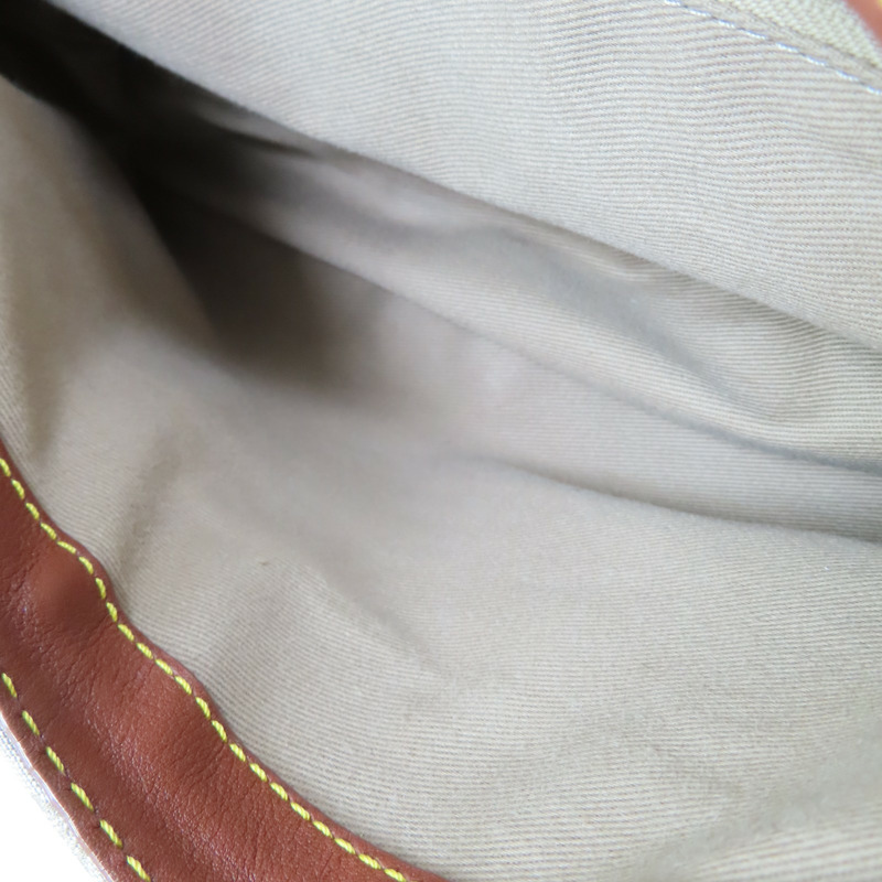 米白/棕色 帆布 牛皮 手提包【CELINE 賽琳】-5