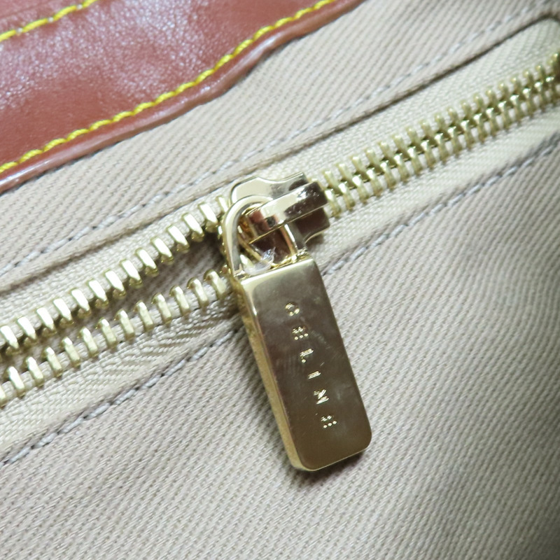 米白/棕色 帆布 牛皮 手提包【CELINE 賽琳】-10