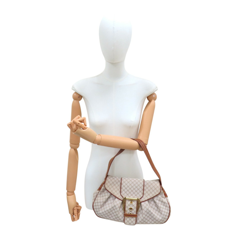 米白/棕色 帆布 牛皮 手提包【CELINE 賽琳】-11