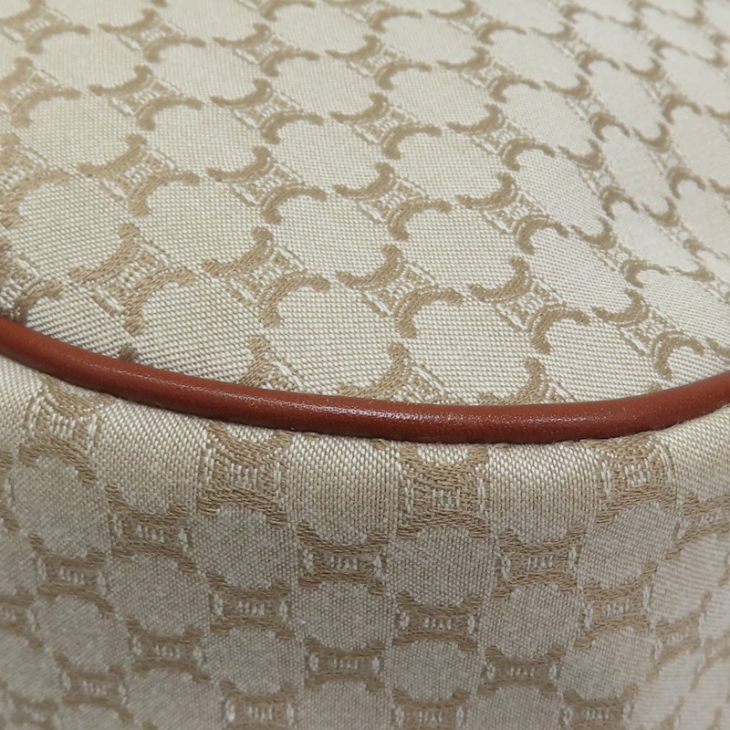 米白/棕色 帆布 牛皮 手提包【CELINE 賽琳】-12