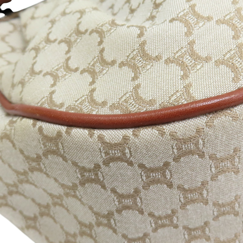 米白/棕色 帆布 牛皮 手提包【CELINE 賽琳】-13