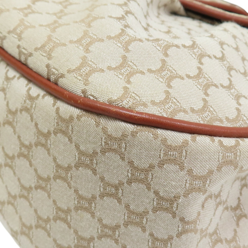 米白/棕色 帆布 牛皮 手提包【CELINE 賽琳】-14