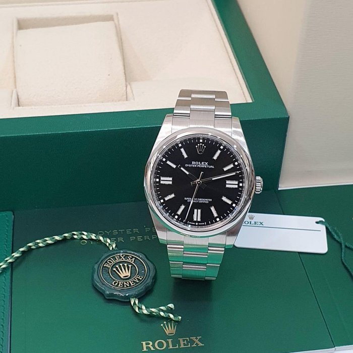 【大眾名錶】ROLEX 勞力士 124300 OP蠔式日誌 黑色面盤 2024/02全配件 錶徑41 大眾名錶B1217-1
