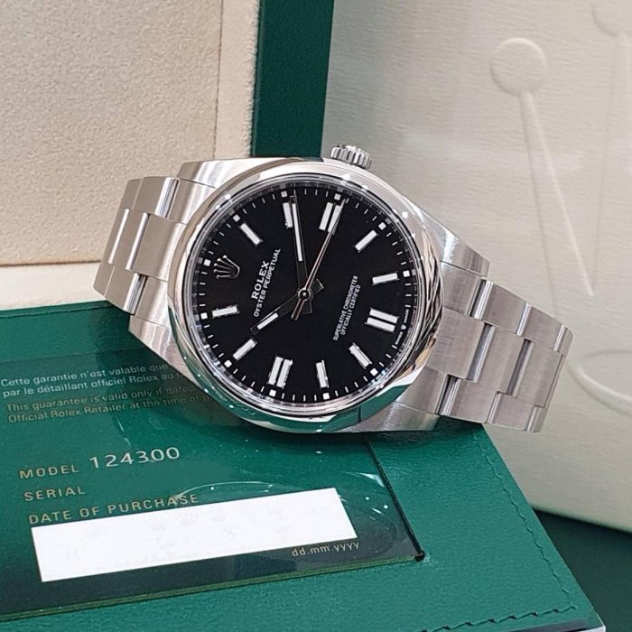 【大眾名錶】ROLEX 勞力士 124300 OP蠔式日誌 黑色面盤 2024/02全配件 錶徑41 大眾名錶B1217-2