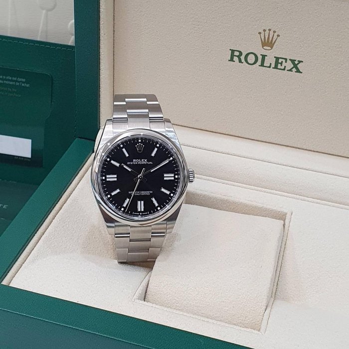 【大眾名錶】ROLEX 勞力士 124300 OP蠔式日誌 黑色面盤 2024/02全配件 錶徑41 大眾名錶B1217-3