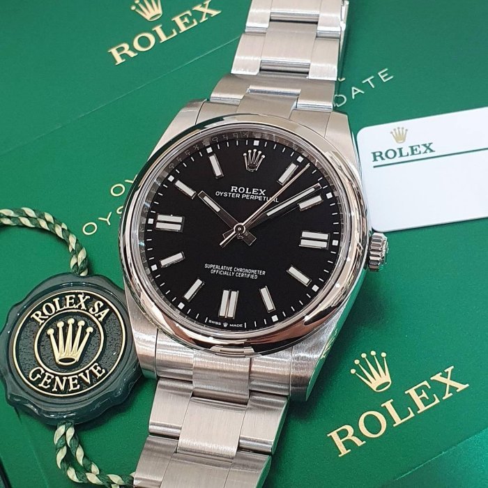【大眾名錶】ROLEX 勞力士 124300 OP蠔式日誌 黑色面盤 2024/02全配件 錶徑41 大眾名錶B1217-5