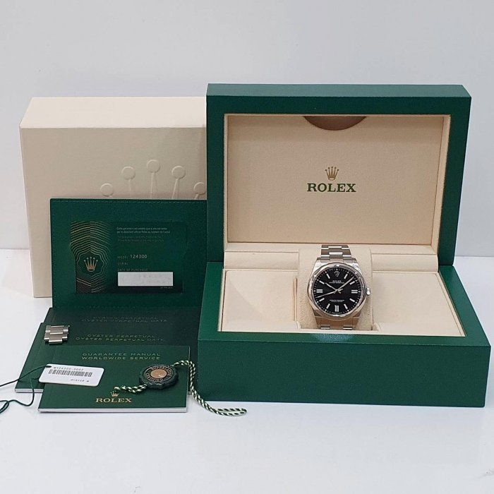 【大眾名錶】ROLEX 勞力士 124300 OP蠔式日誌 黑色面盤 2024/02全配件 錶徑41 大眾名錶B1217-9