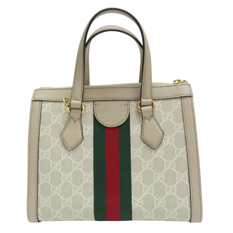 米色 PVC塗層帆布 Ophidia 小號手提包【GUCCI 古馳】 547551-1