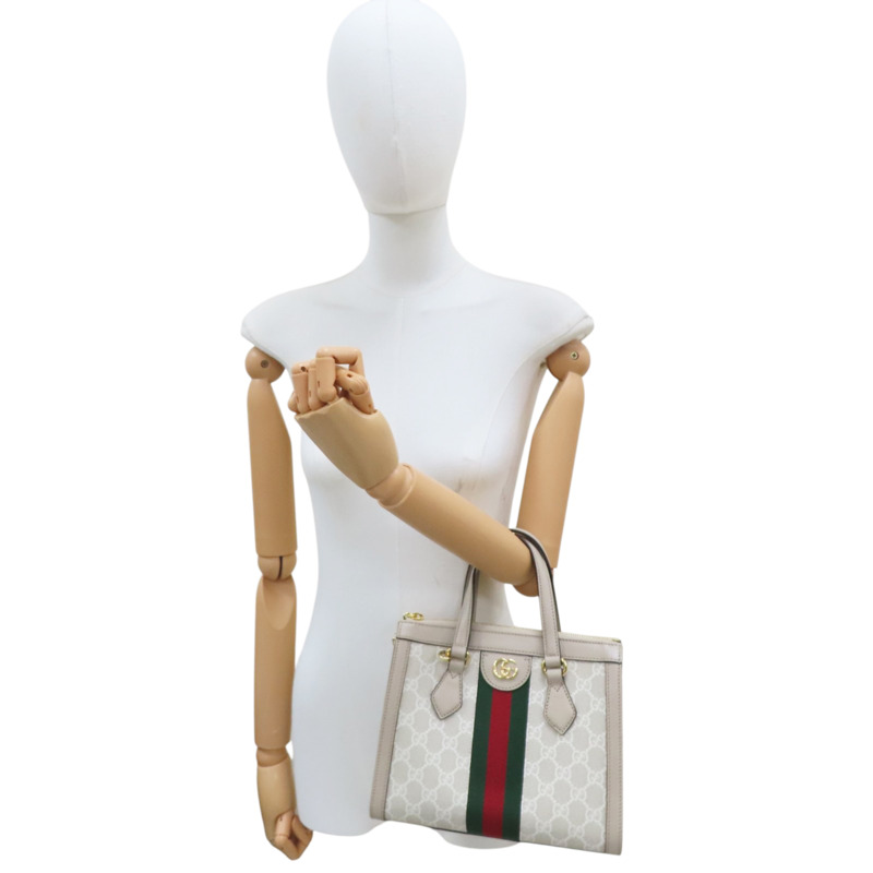 米色 PVC塗層帆布 Ophidia 小號手提包【GUCCI 古馳】 547551-8