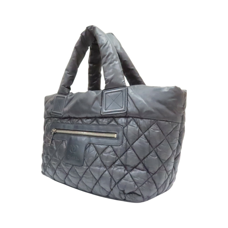 黑色尼龍 Coco 空氣包 手提包 無卡【CHANEL 香奈兒】 A48610-2