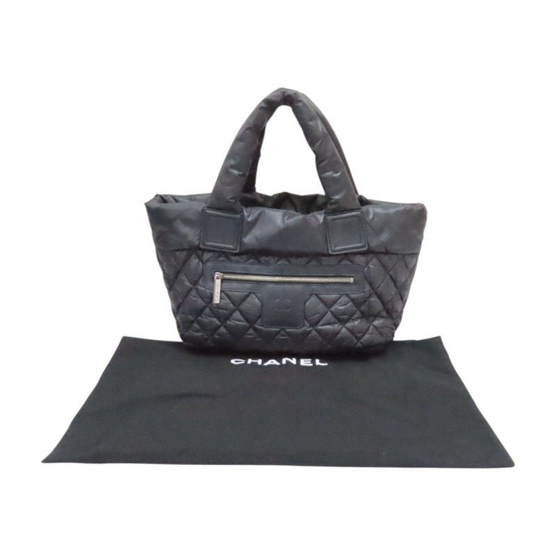 黑色尼龍 Coco 空氣包 手提包 無卡【CHANEL 香奈兒】 A48610-11